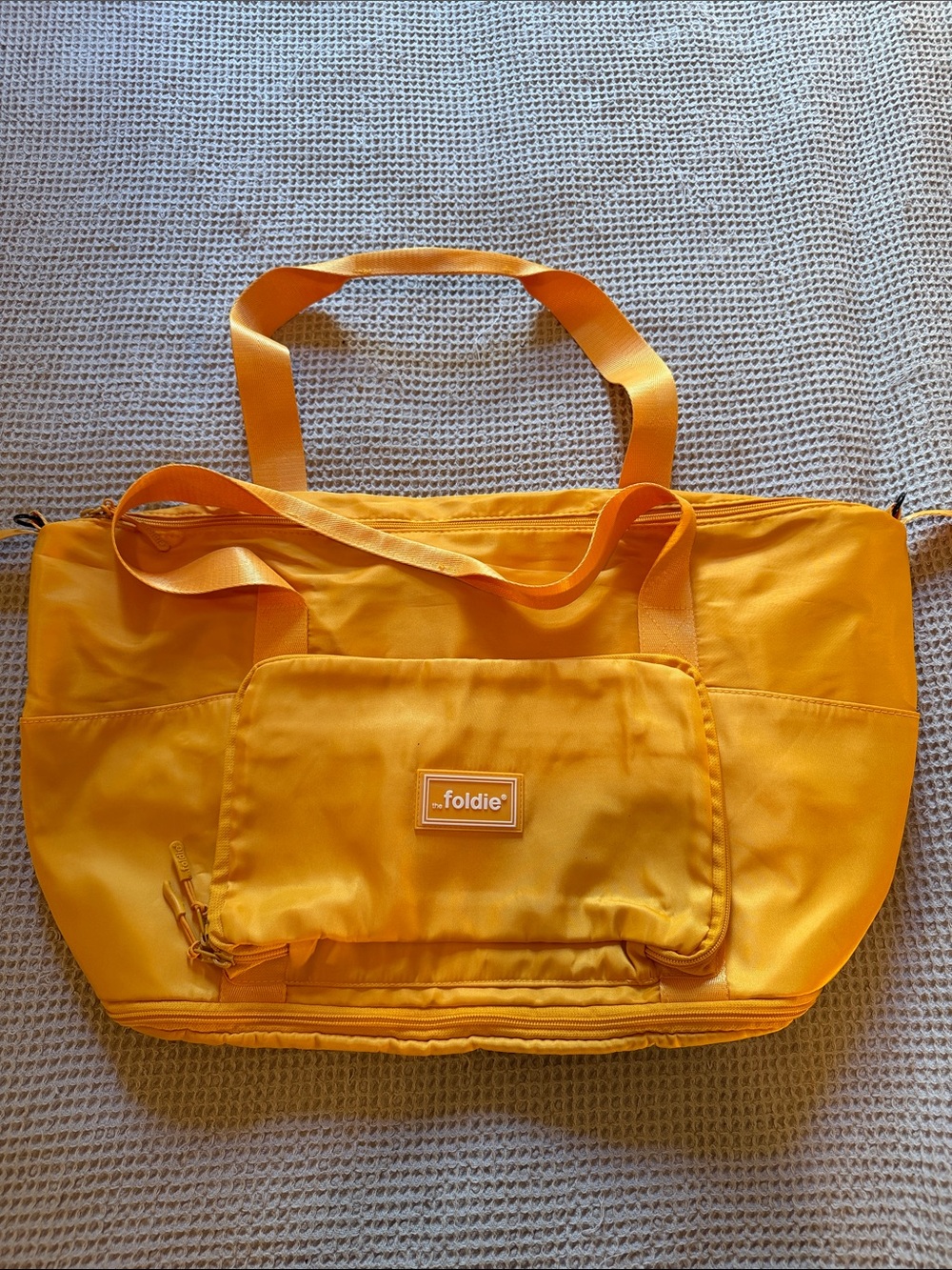 Foldie Yellow Convertible Tote with Front Pocket